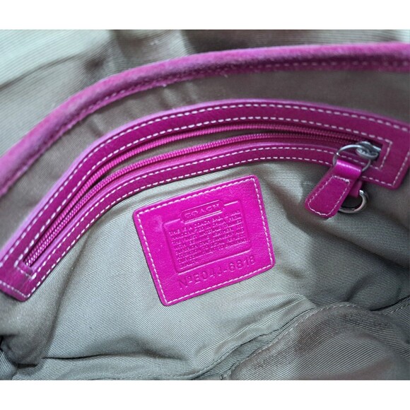 Coach Small Soho Pink Signature C Canvas Ceather Bag Y2K 6818 - Picture 13 of 14